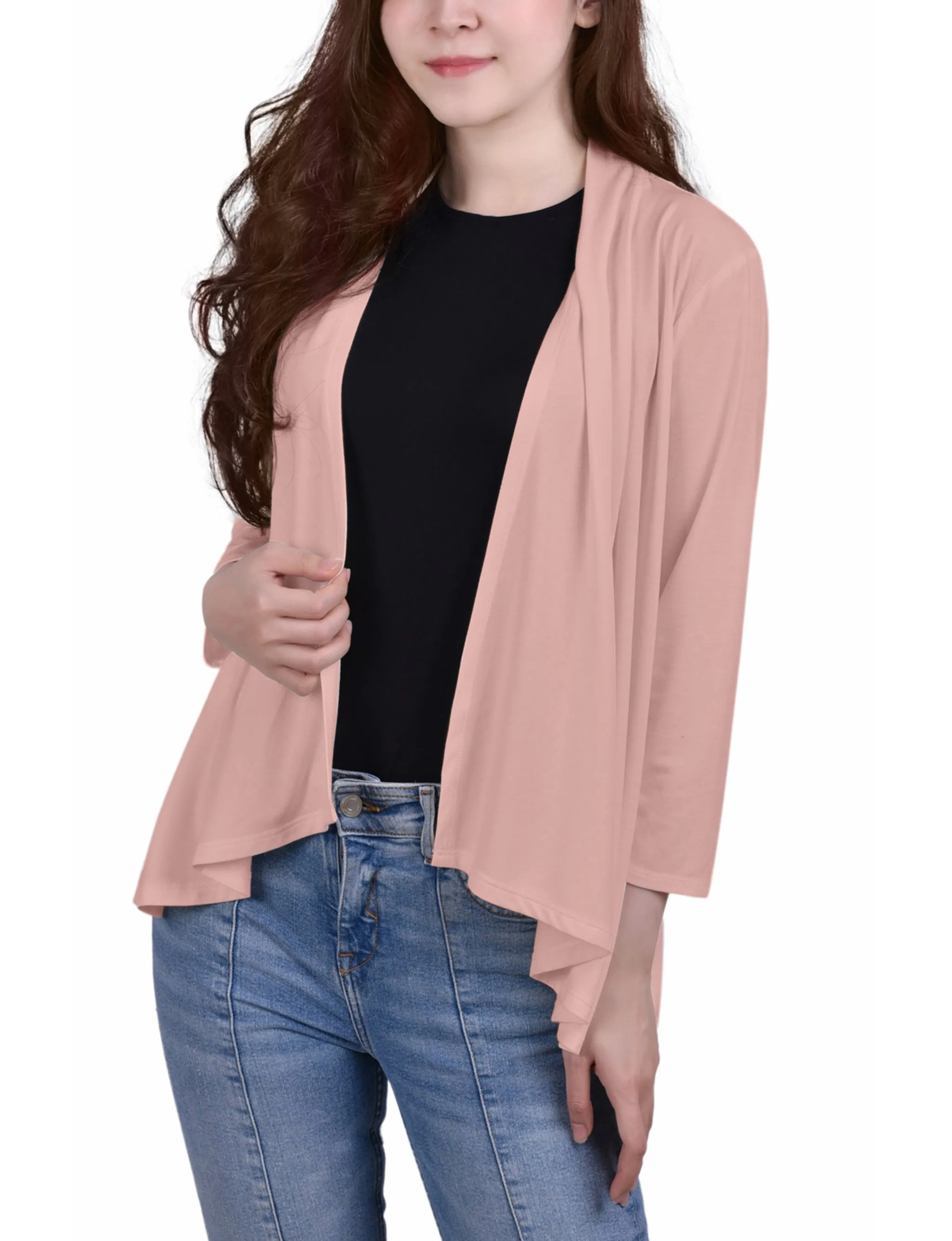 3/4 Sleeve Solid Cardigan