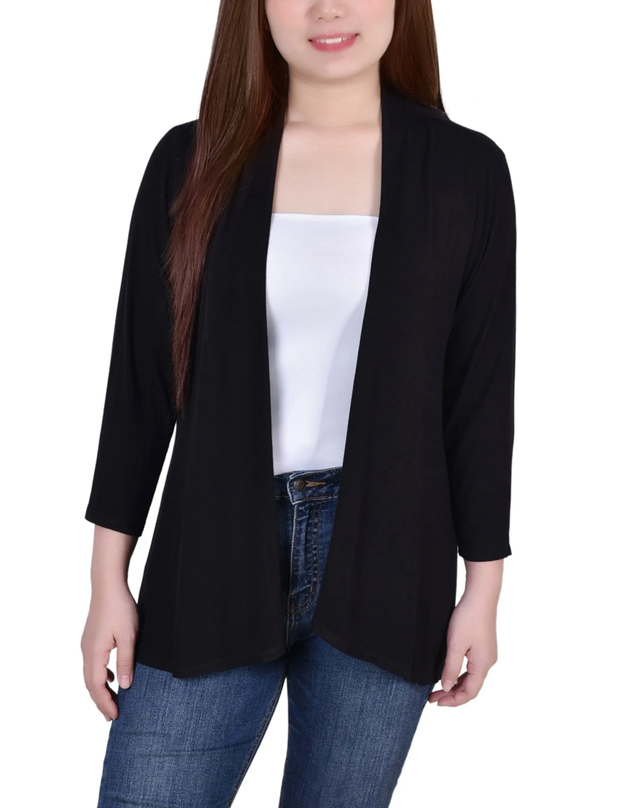 3/4 Sleeve Solid Cardigan