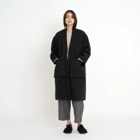 7115 By Szeki Charcoal Pocket Long Coat