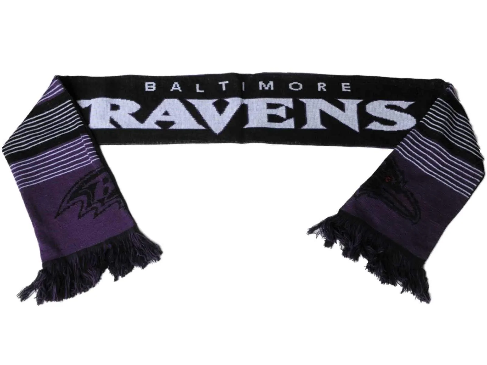 Baltimore Ravens FC Purple Black Reversible Split Logo Acrylic Knit Winter Scarf