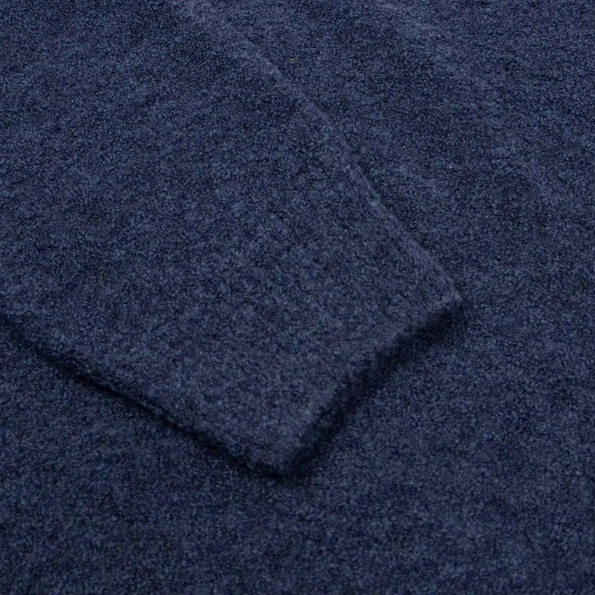 Blue Marl Crew Neck Bouclé Wool Sweater