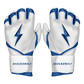 Bruce Bolt Premium Pro Chrome Series Long Cuff Batting Gloves: Royal