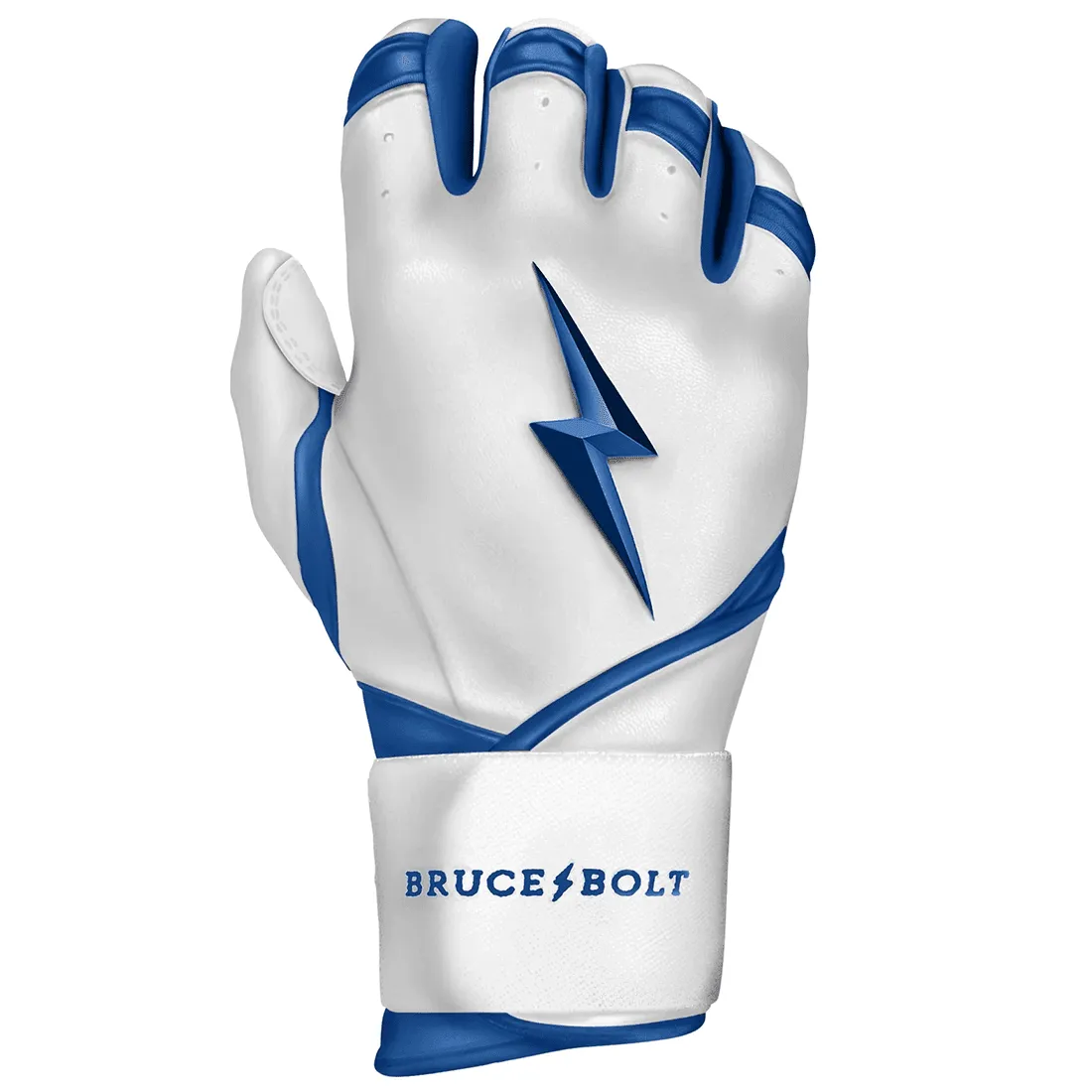 Bruce Bolt Premium Pro Chrome Series Long Cuff Batting Gloves: Royal