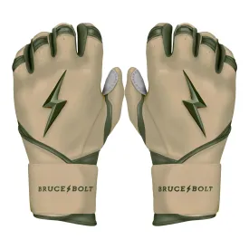 Bruce Bolt Premium Pro Military Series Long Cuff Batting Gloves: Beige