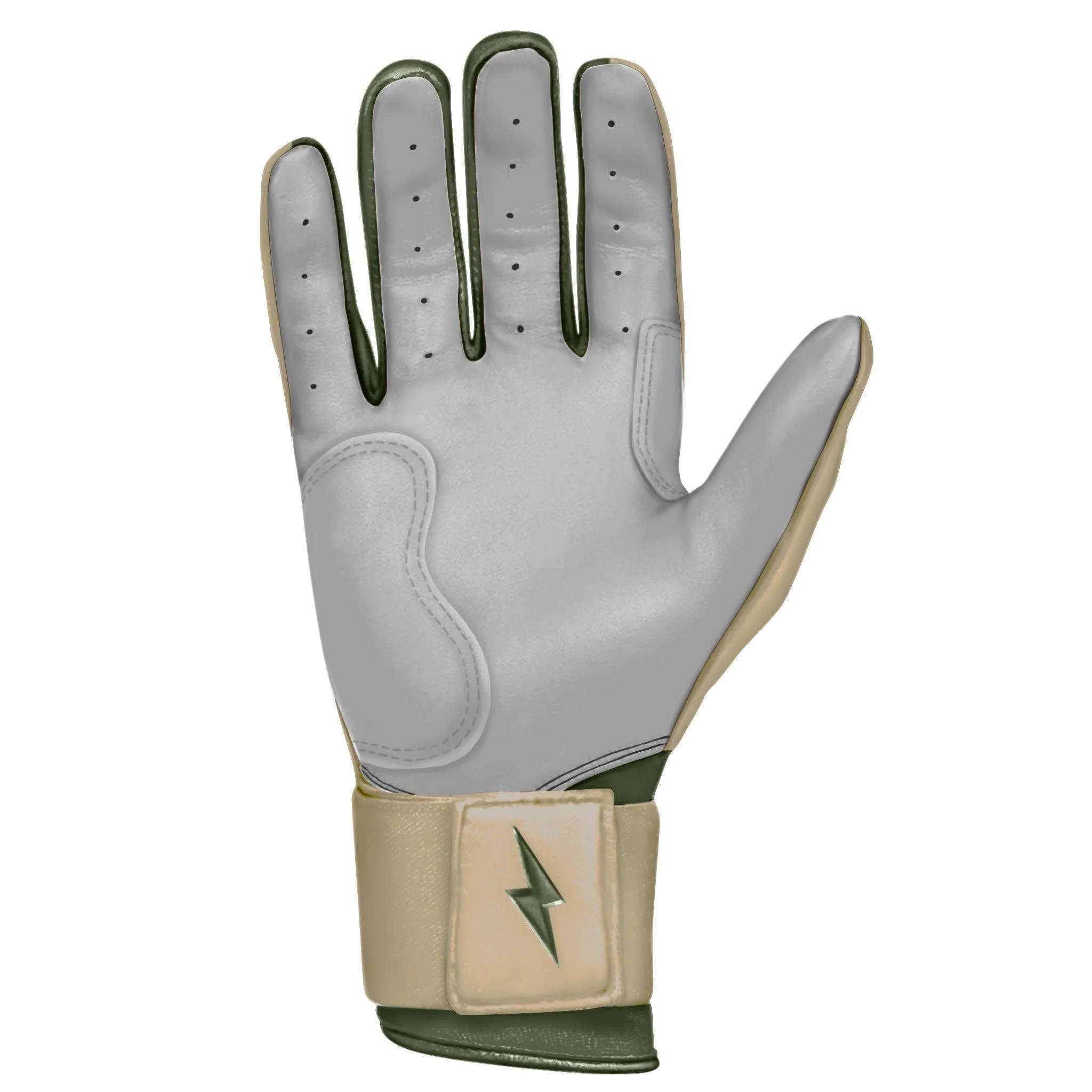 Bruce Bolt Premium Pro Military Series Long Cuff Batting Gloves: Beige