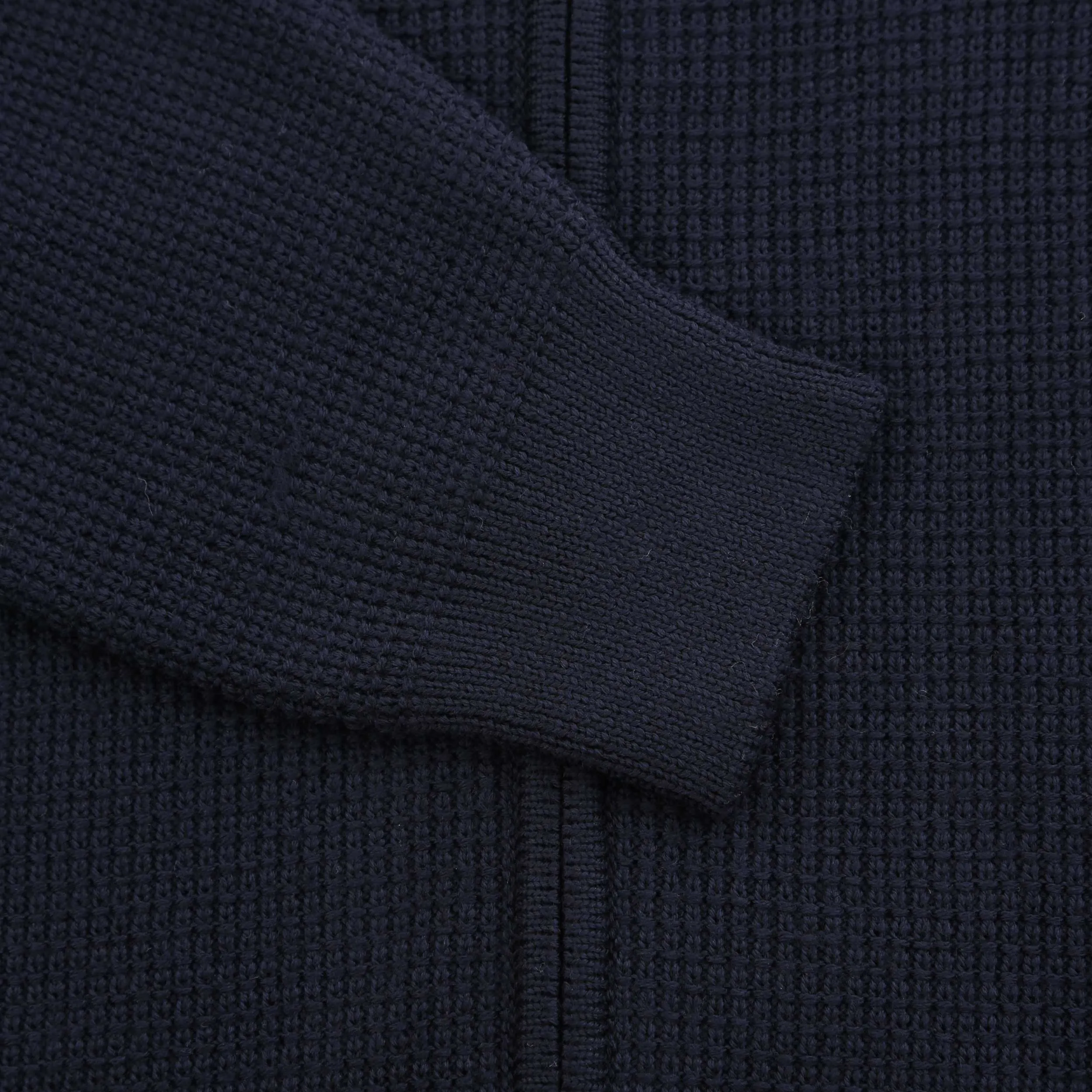 Canali Open Weave Cardigan in Navy