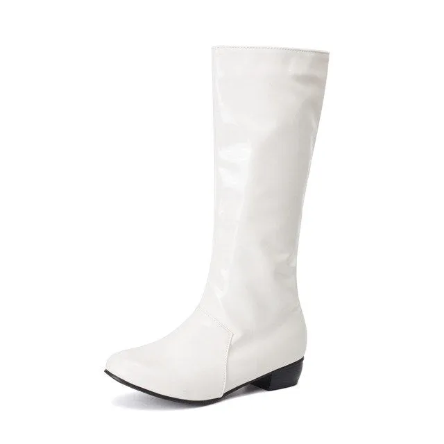 Customized Wholesale PU leather mid-calf  Boots