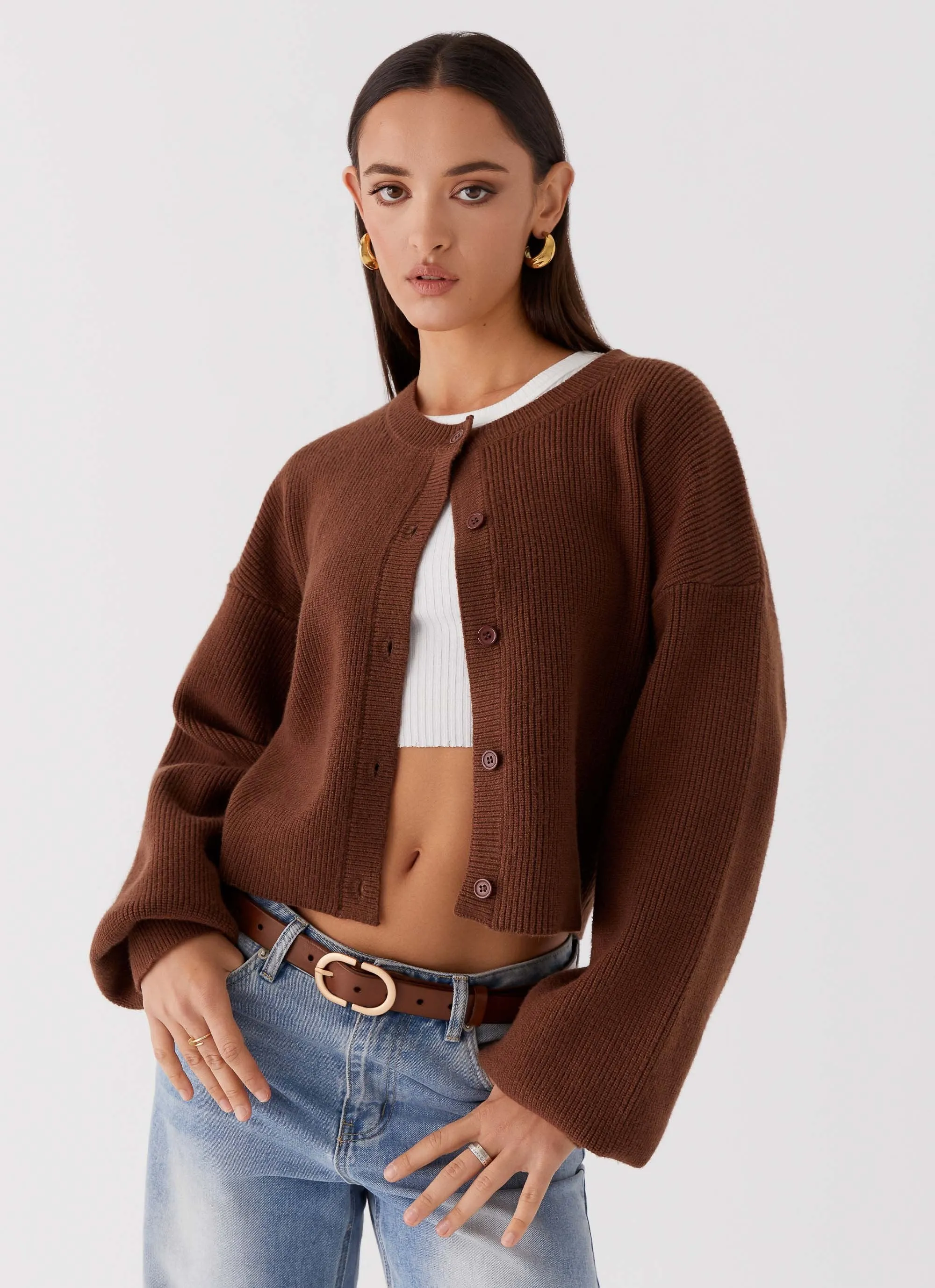 Daphne Knit Cardigan - Chocolate