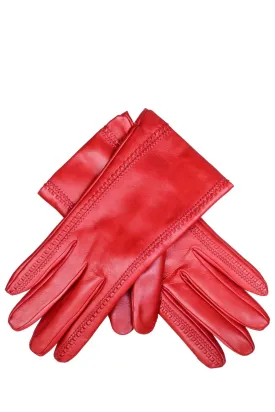 DEMI GERDA Red Leather Seams Women Gloves