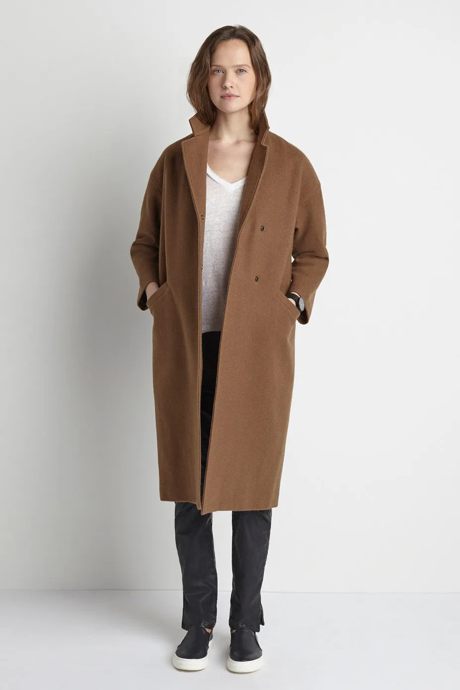 Emerson Fry Drop Shoulder Coat Camel