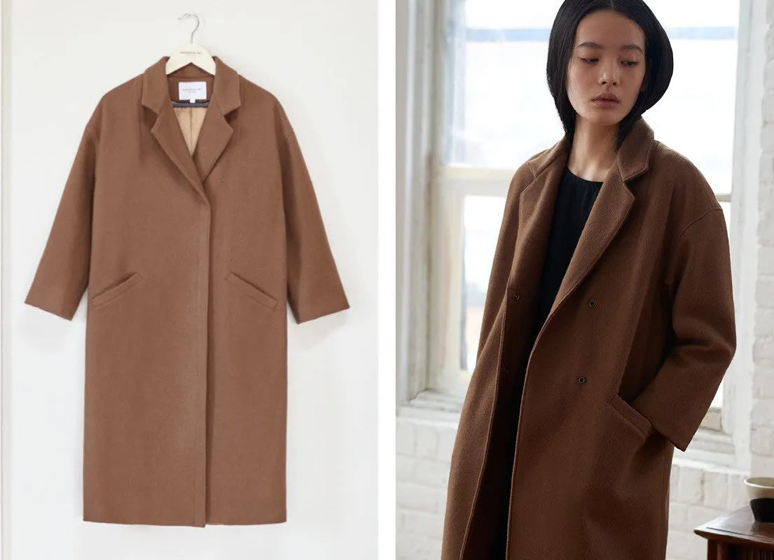 Emerson Fry Drop Shoulder Coat Camel