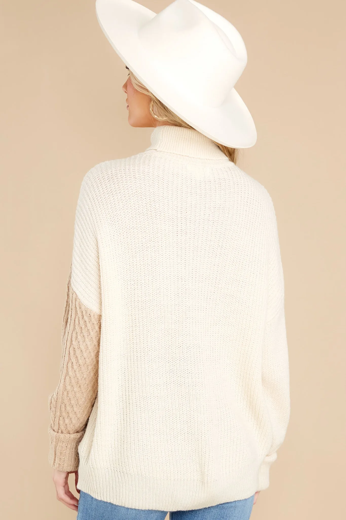 Endless Snuggles Tan Colorblock Sweater