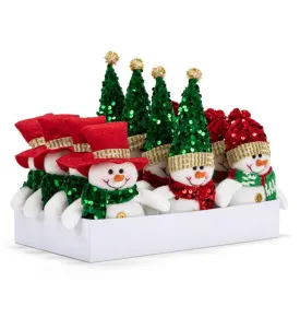 Festive Red and Green Snowman Ornaments