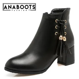 Heels Winter Zip Up Hot Ankle Boots