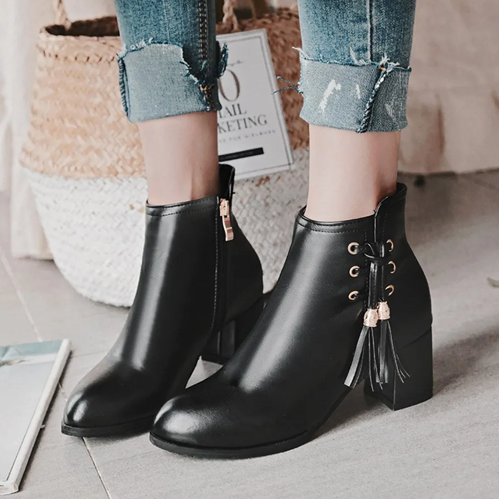 Heels Winter Zip Up Hot Ankle Boots