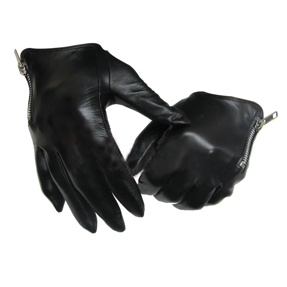 HighShine Men's Fashion Leather Gloves Tight with Zip