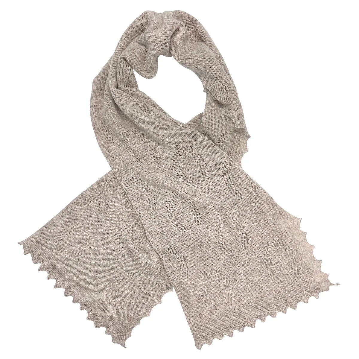 Horseshoe Lambswool Scarf - Edelweiss