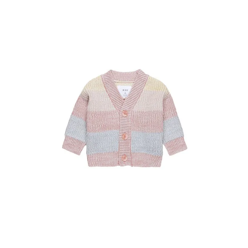 Huxbaby Rainbow Stripe Knit Cardigan