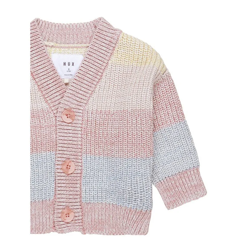 Huxbaby Rainbow Stripe Knit Cardigan