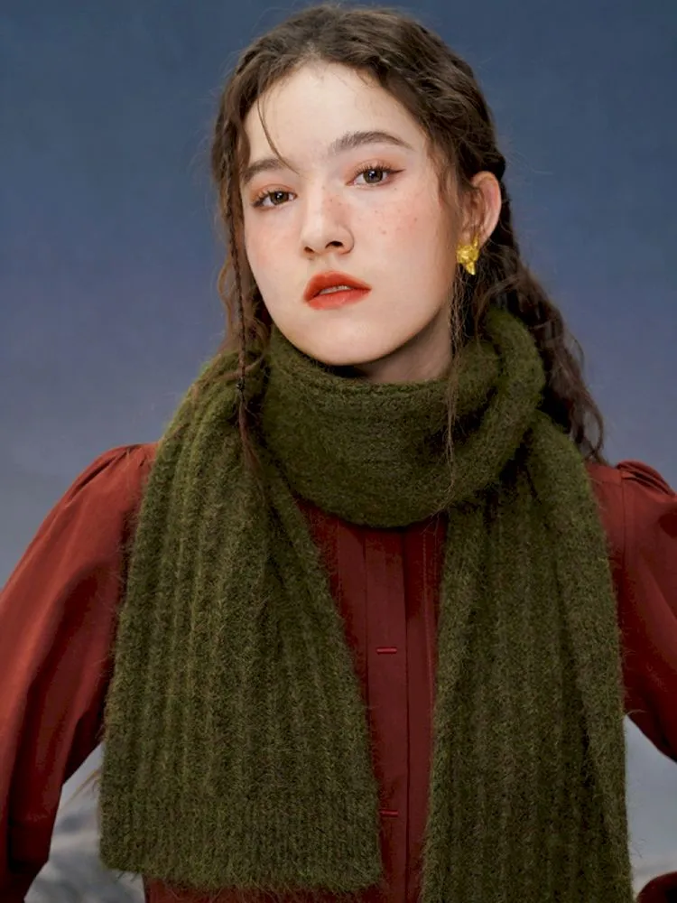 Knitted warm shawl retro pretty scarf【s0000005385】