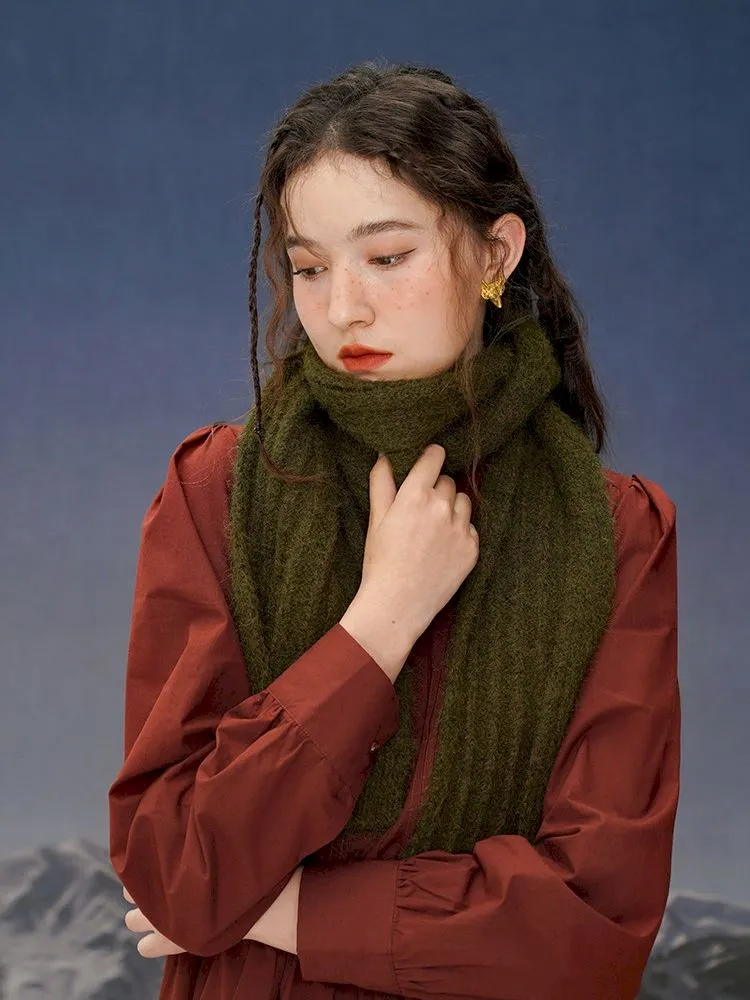 Knitted warm shawl retro pretty scarf【s0000005385】