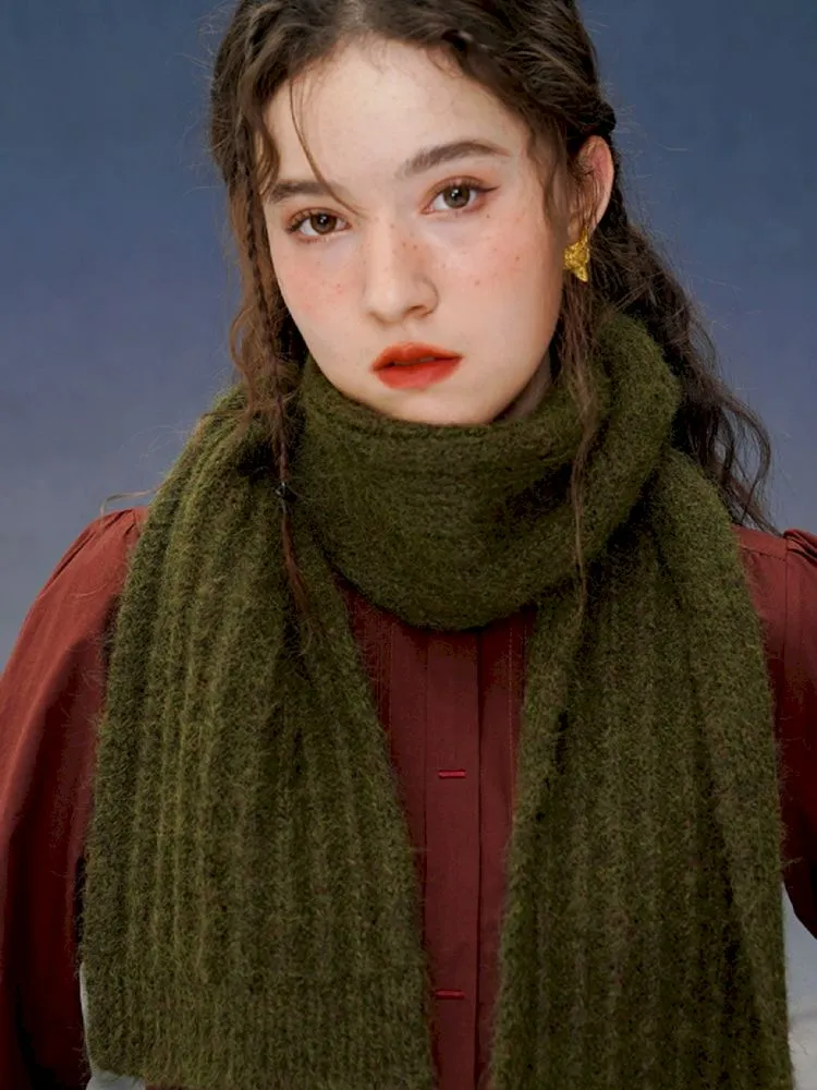 Knitted warm shawl retro pretty scarf【s0000005385】