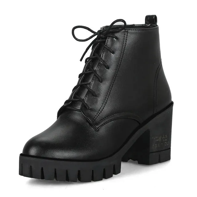 Lace Up Ankle Boots Woman