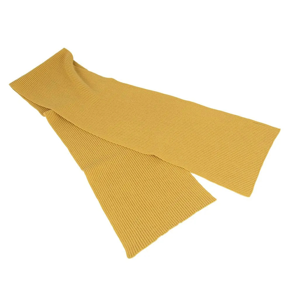 Lambswool Ribbed Scarf - Brass