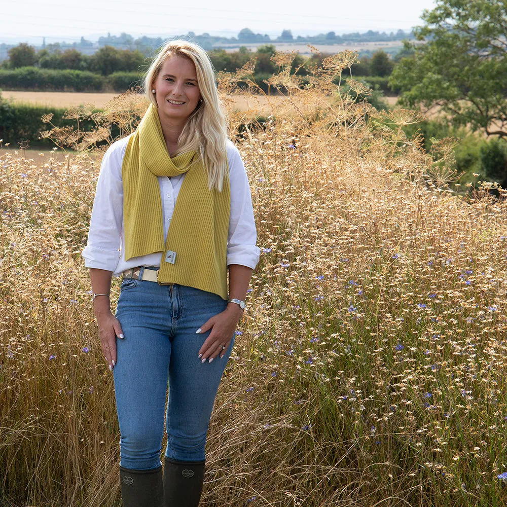 Lambswool Ribbed Scarf - Brass