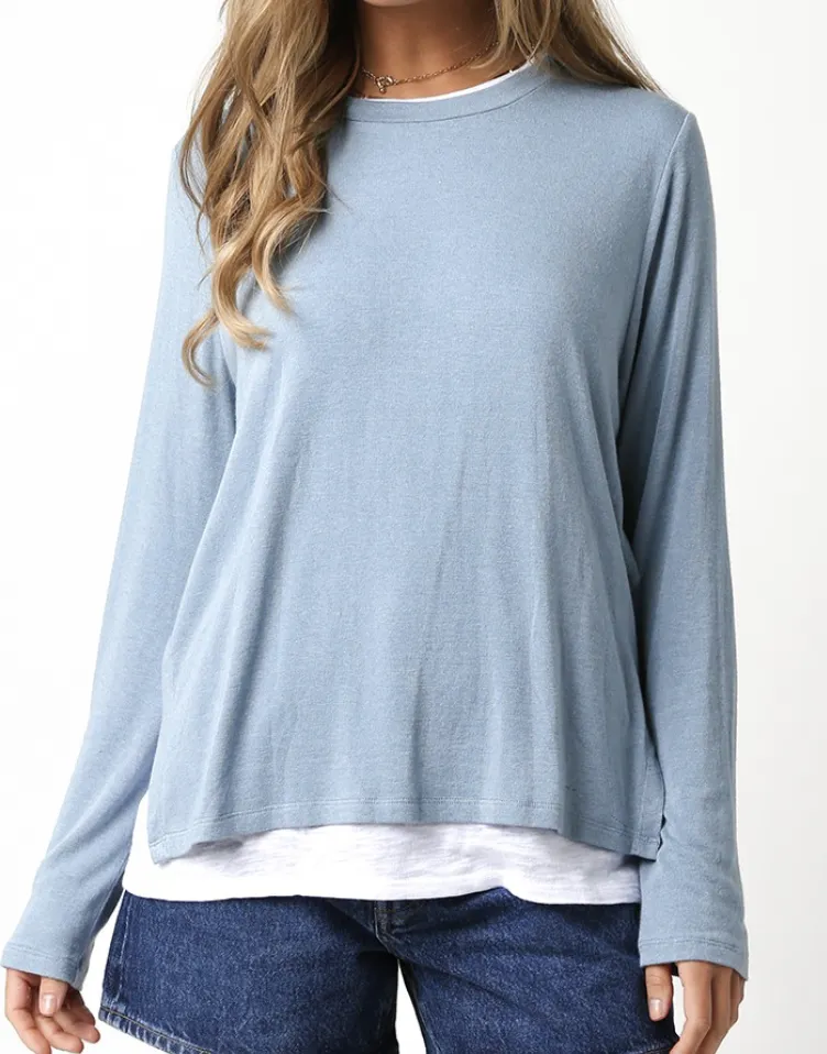 Lined Crew Neck Sweater