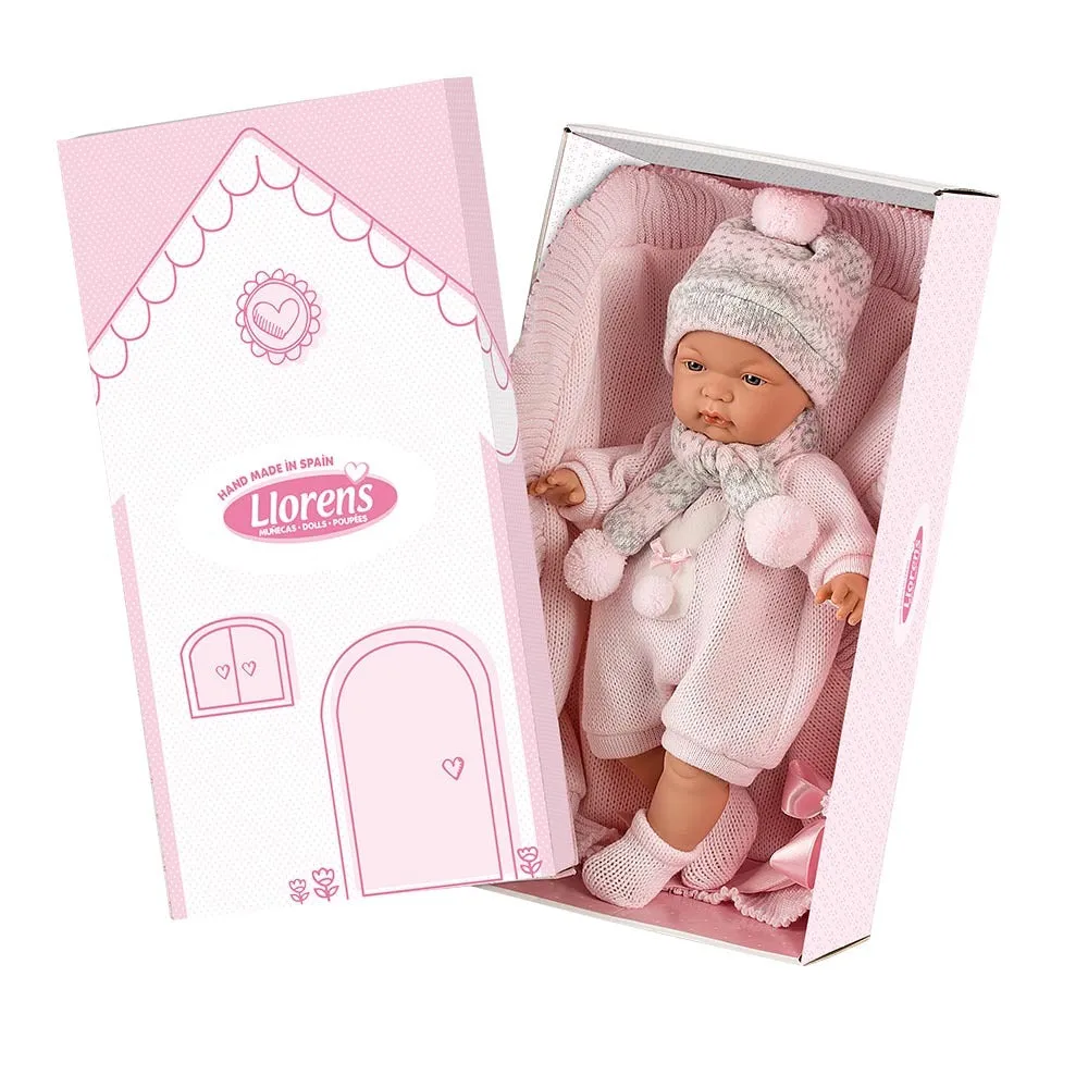 Llorens - Baby Girl Doll with Crying Mechanism & Blanket: Joelle 38cm (Mechanism Optional)