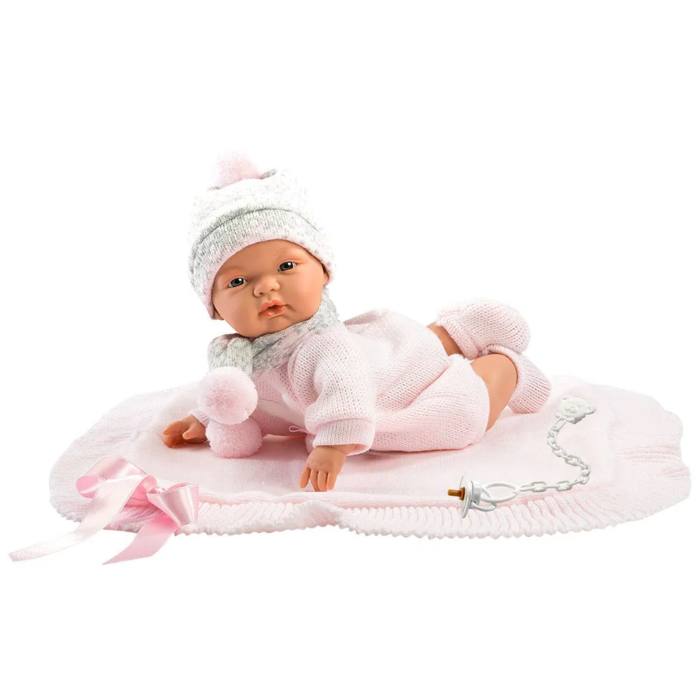 Llorens - Baby Girl Doll with Crying Mechanism & Blanket: Joelle 38cm (Mechanism Optional)