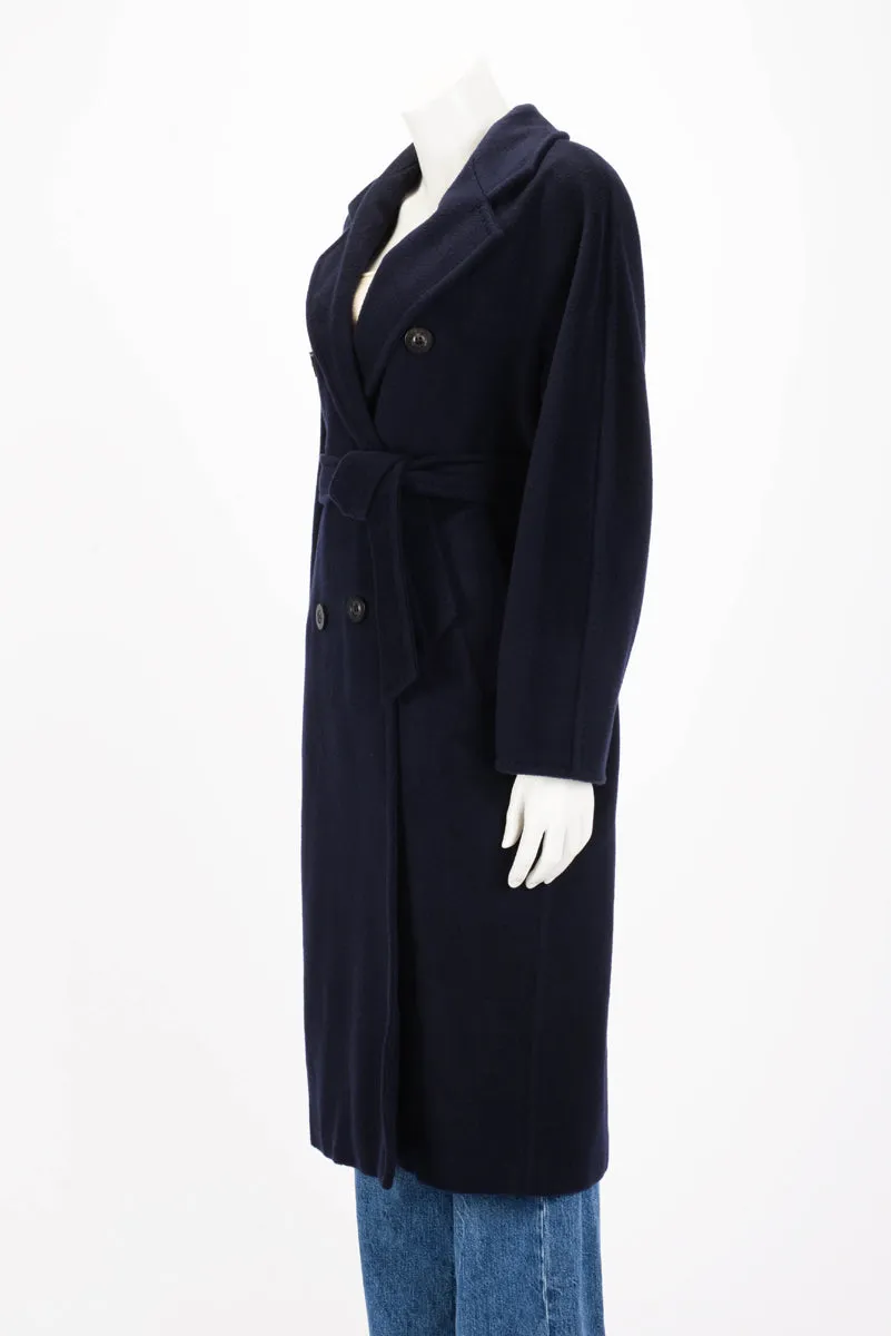 Max Mara Navy Wool Blend 101801 Icon D.B. Coat IT 38