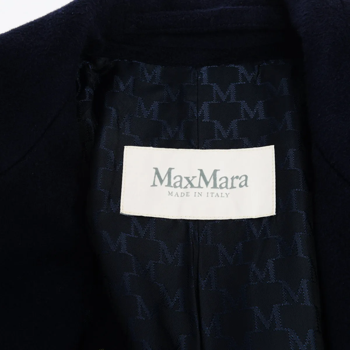 Max Mara Navy Wool Blend 101801 Icon D.B. Coat IT 38