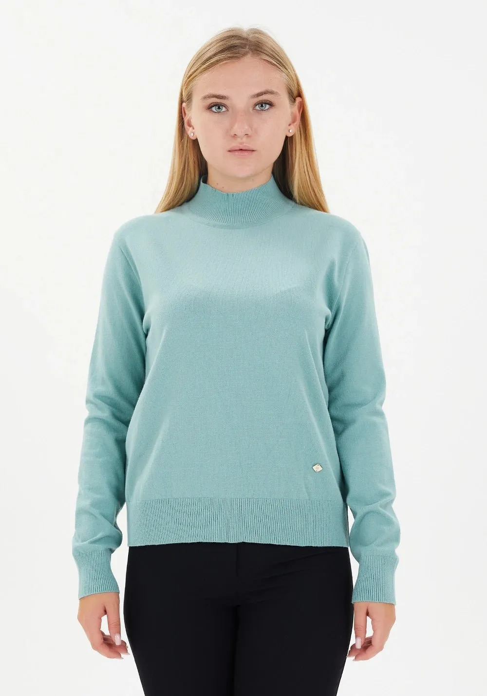 Modest Sporty Style Long Sleeve Turtleneck Sweater