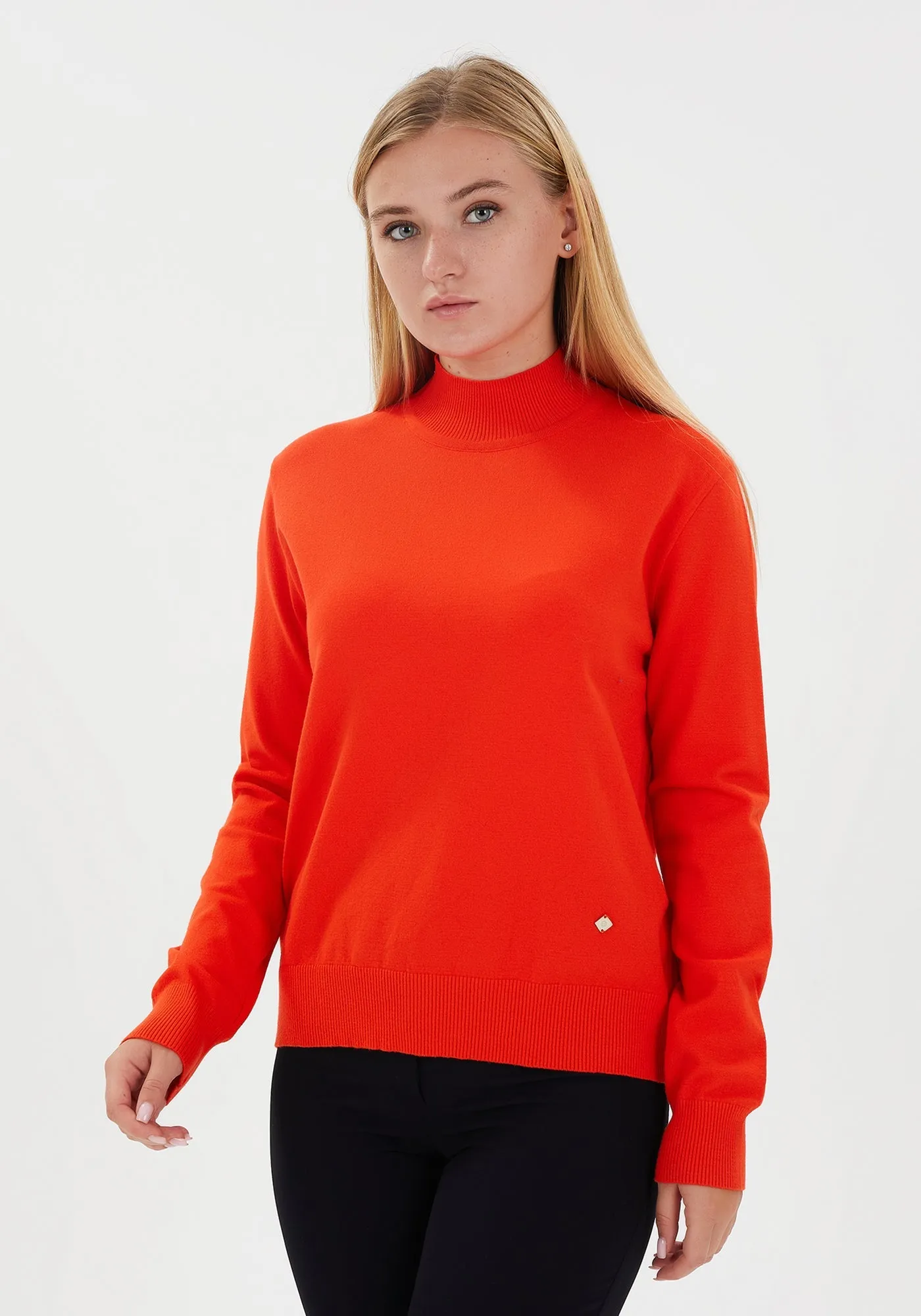 Modest Sporty Style Long Sleeve Turtleneck Sweater