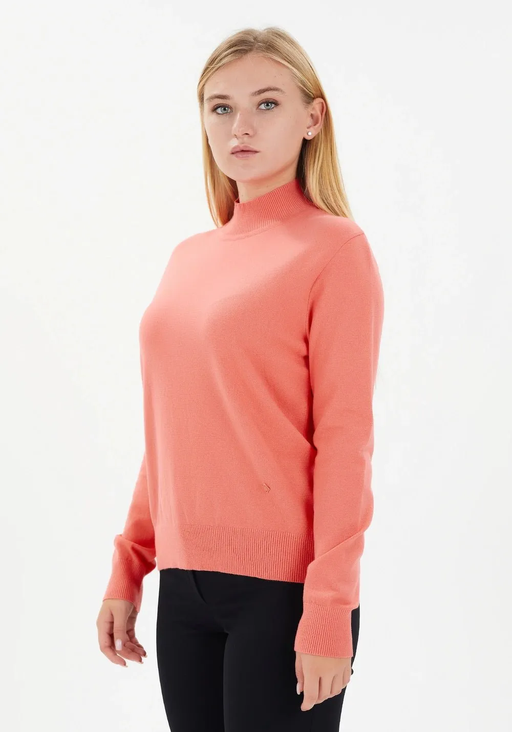 Modest Sporty Style Long Sleeve Turtleneck Sweater