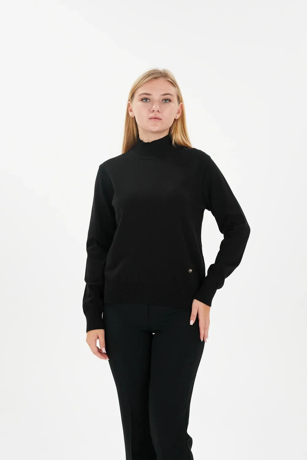 Modest Sporty Style Long Sleeve Turtleneck Sweater