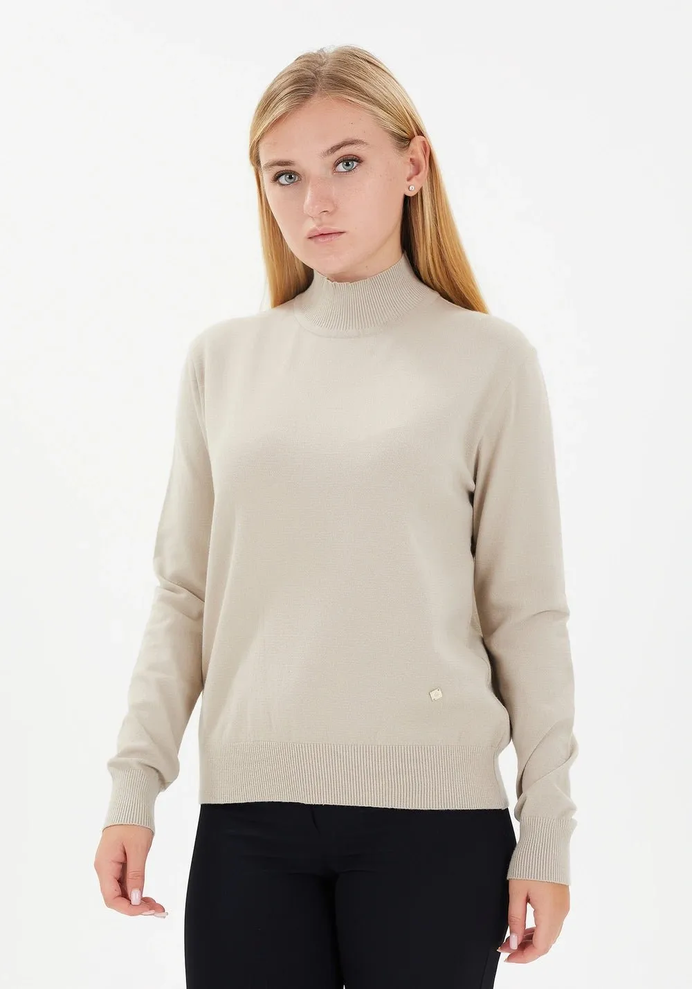 Modest Sporty Style Long Sleeve Turtleneck Sweater