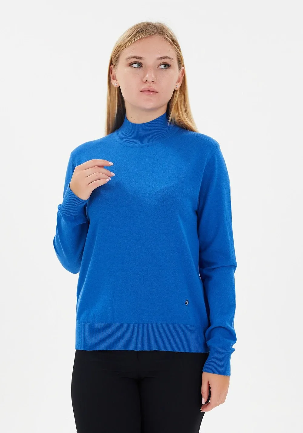 Modest Sporty Style Long Sleeve Turtleneck Sweater