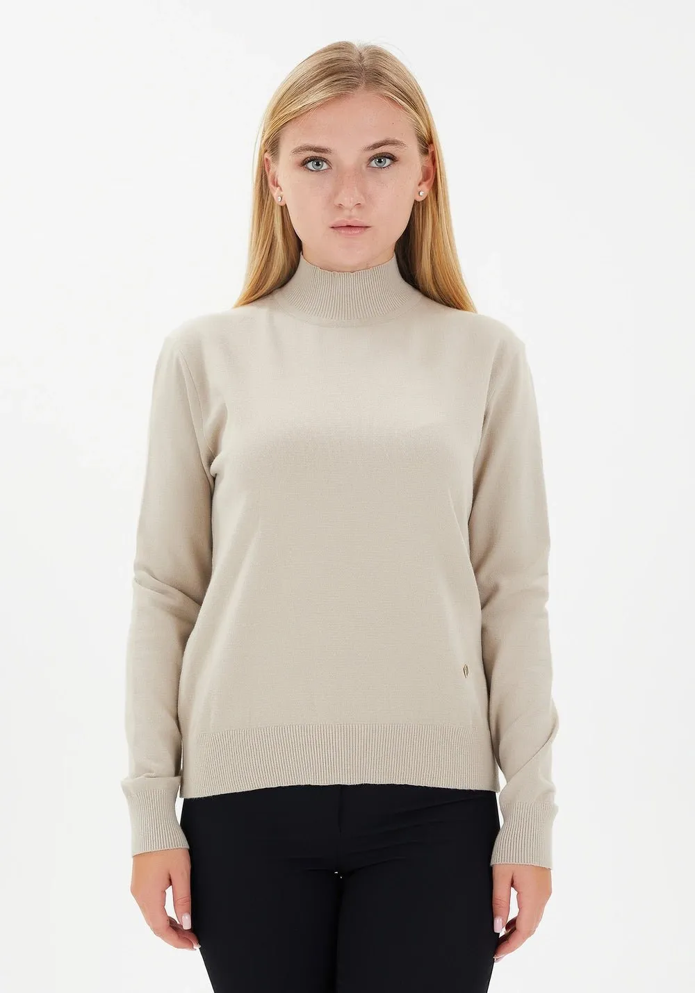 Modest Sporty Style Long Sleeve Turtleneck Sweater