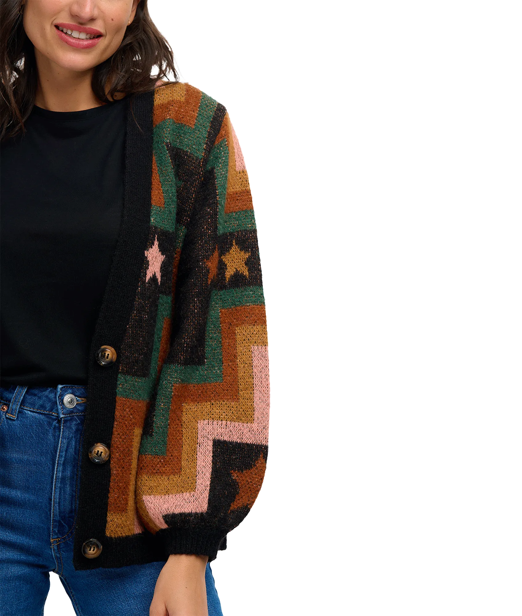 Morganna Chevron & Stars Knit Cardigan - Multi