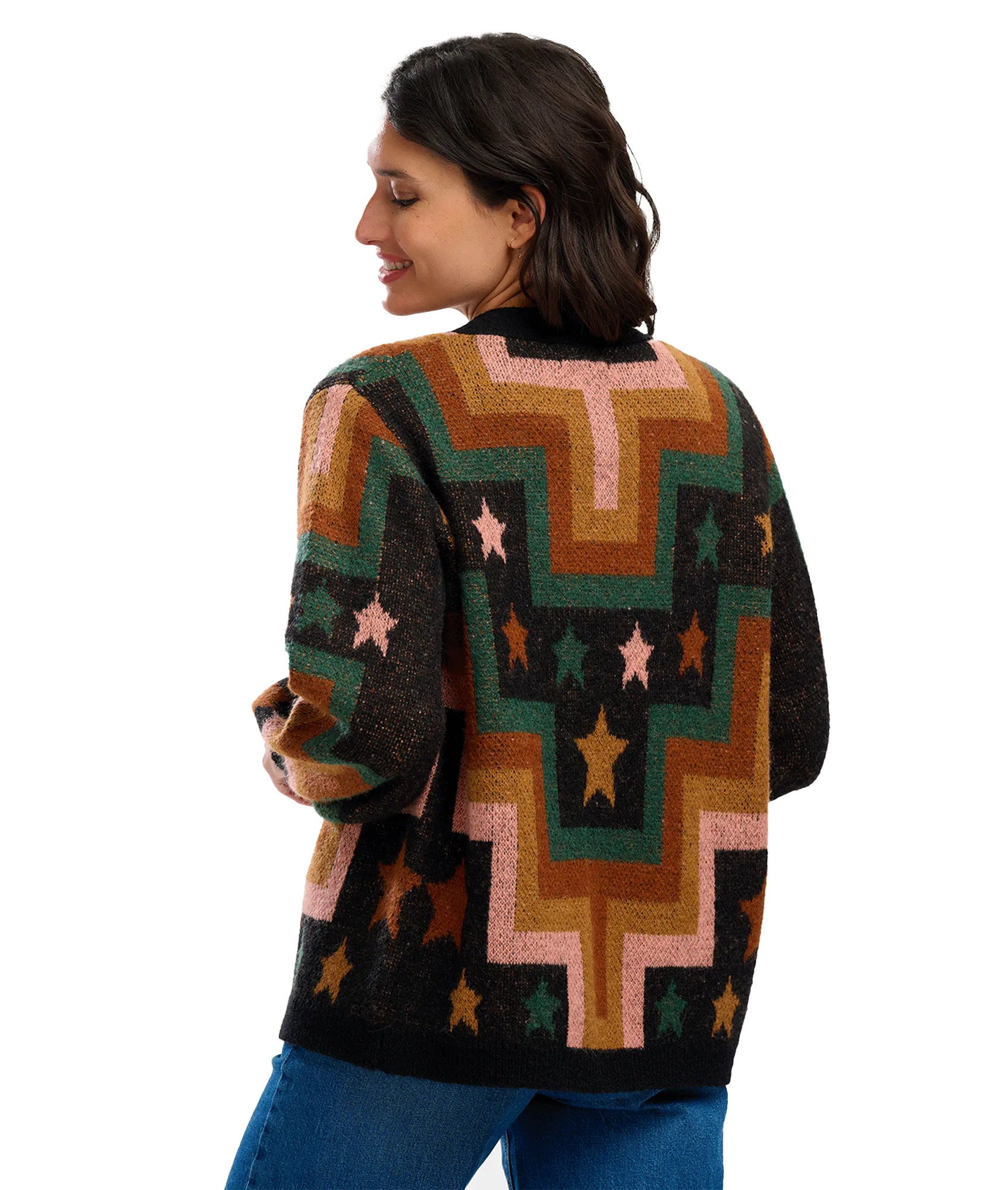 Morganna Chevron & Stars Knit Cardigan - Multi