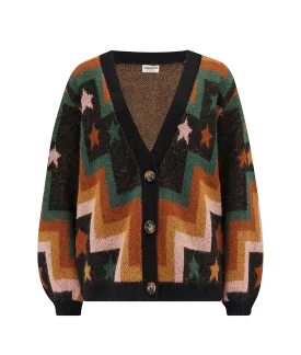 Morganna Chevron & Stars Knit Cardigan - Multi