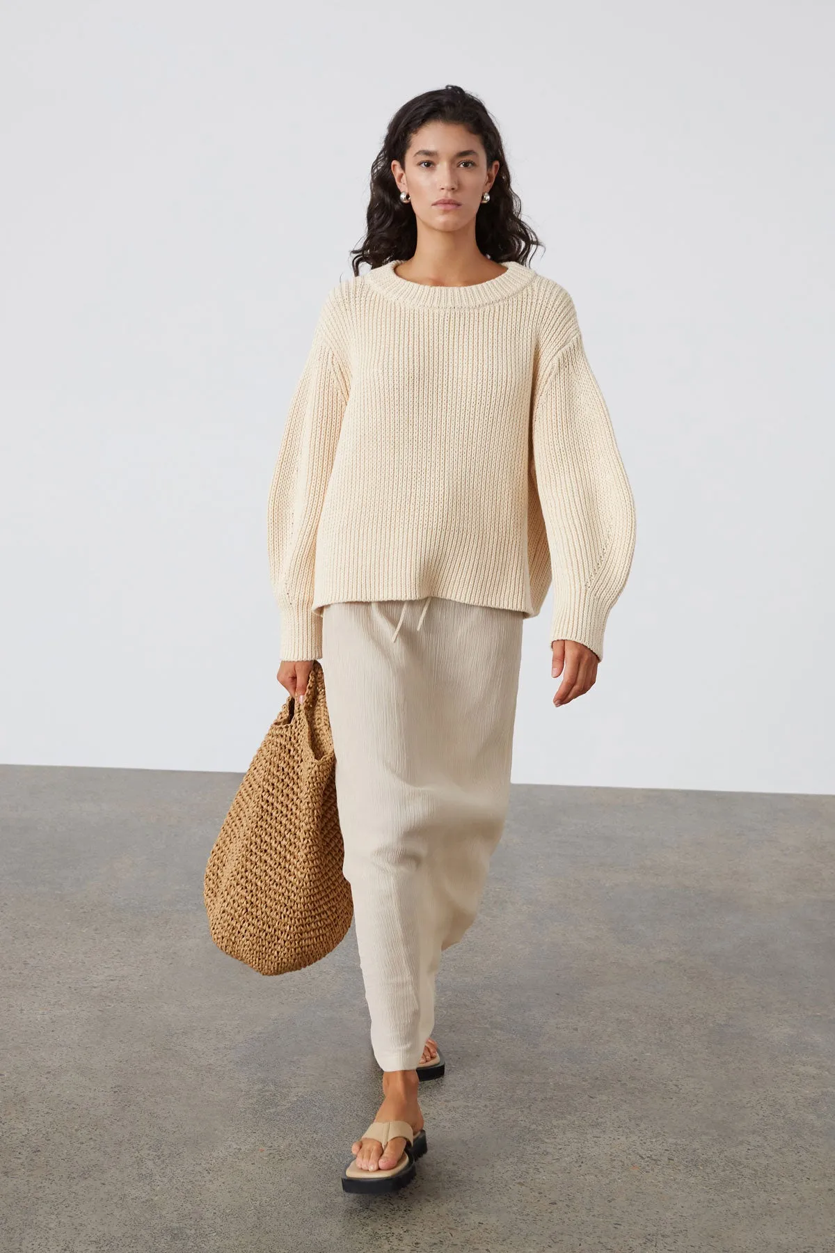 Natural Cotton Knit Jumper