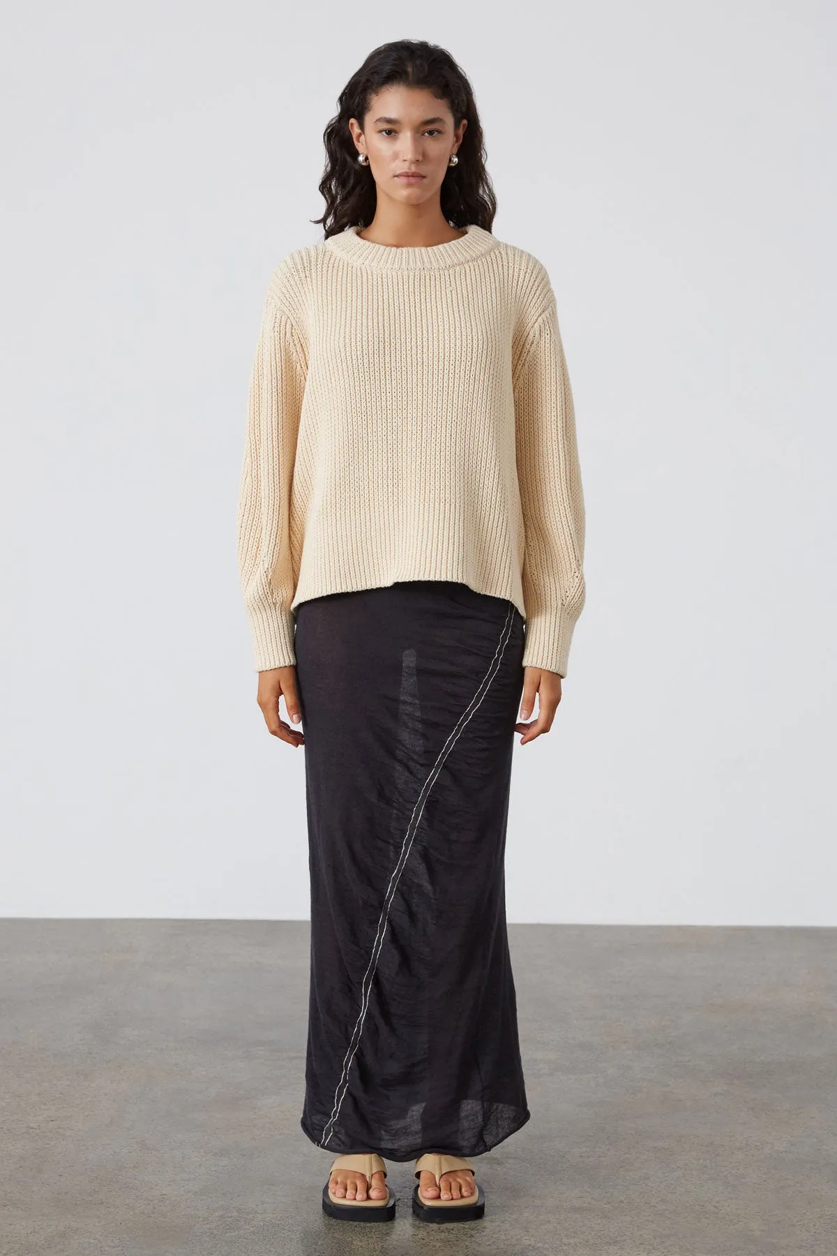 Natural Cotton Knit Jumper