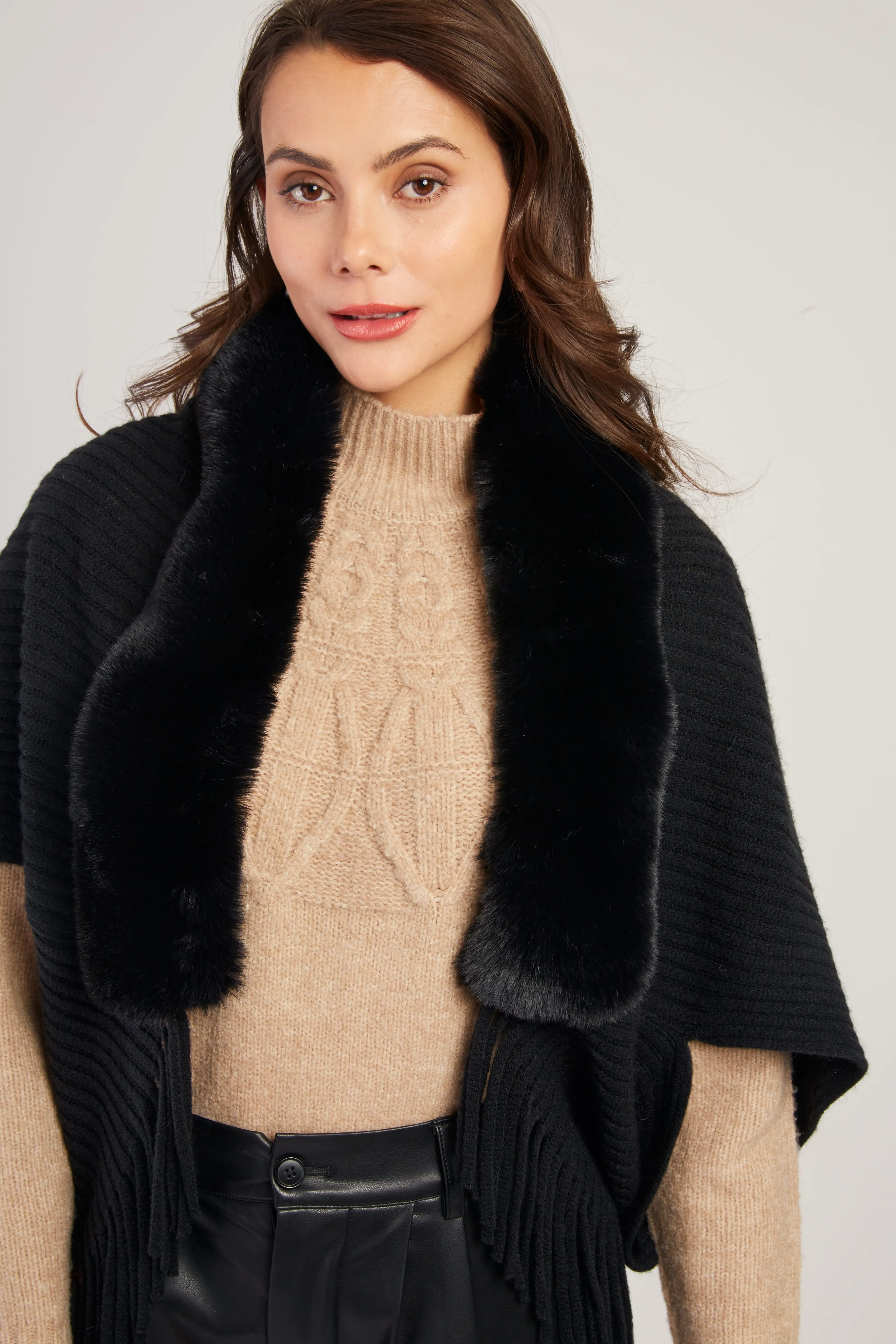 Nelly Faux Fur Shrug/Shawl  -Kelly Green