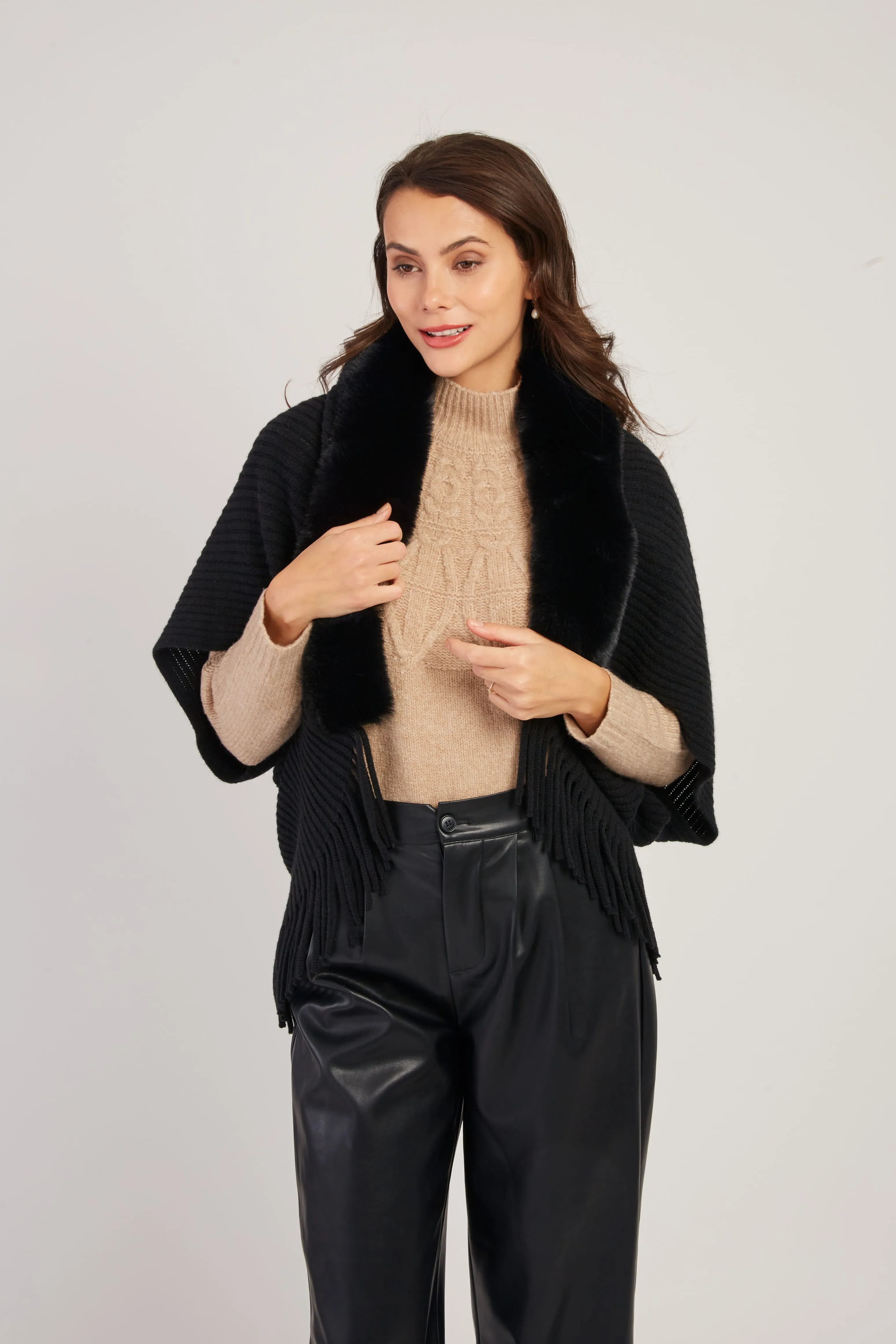 Nelly Faux Fur Shrug/Shawl  -Kelly Green