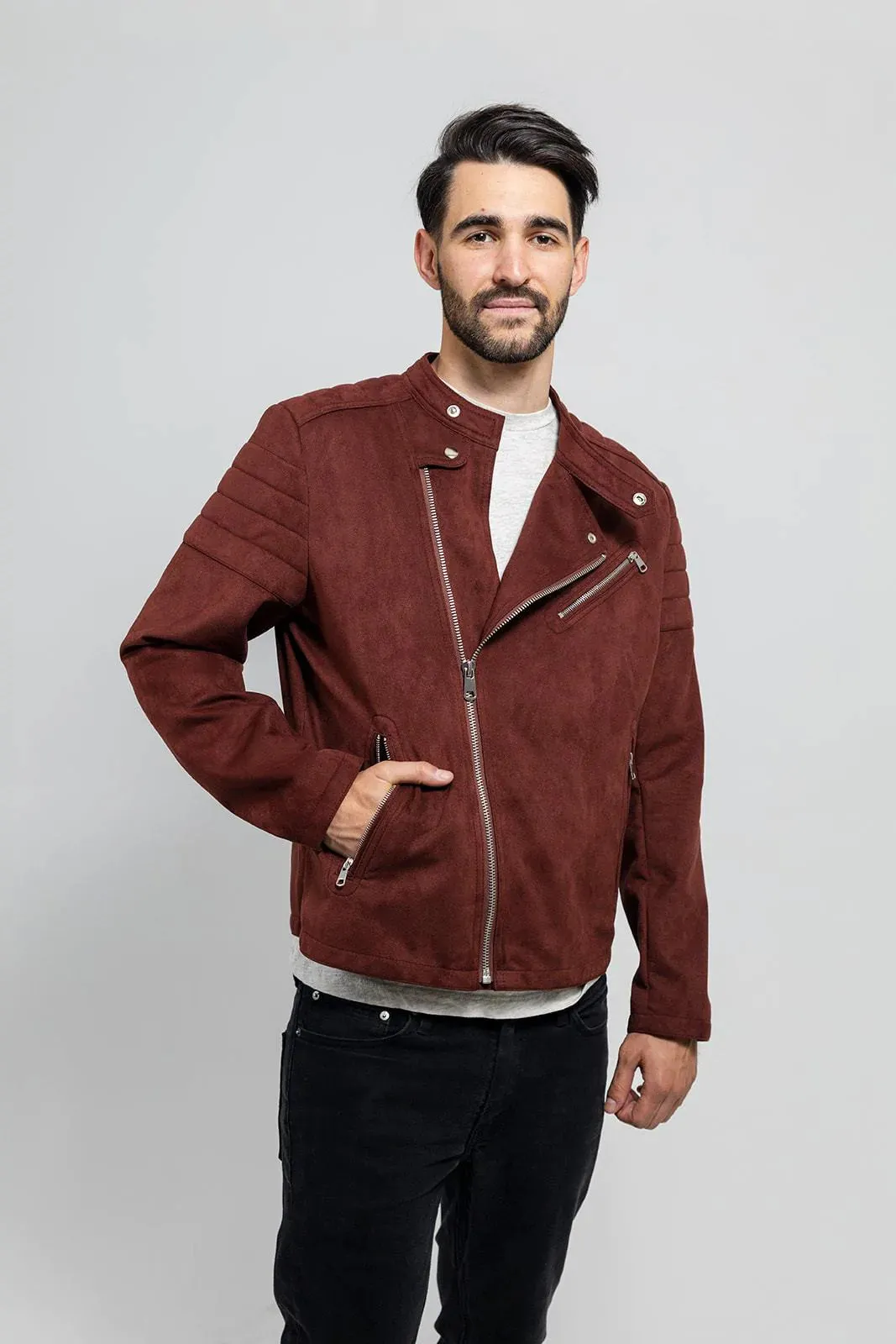 Payton Mens Vegan Faux Suede Jacket