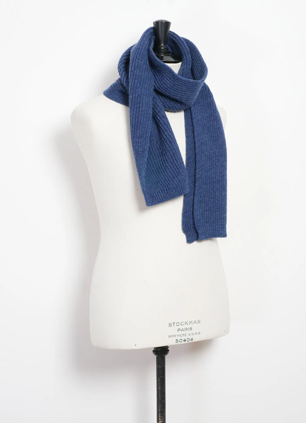 PETTER 28-06-3 | Knitted Rib Scarf | Middle Blue